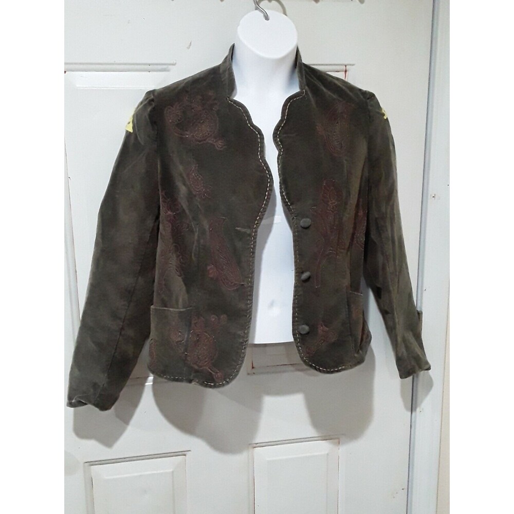 Corduroy Jacket, Womens, Alexis And Avery Embroidered Size Small